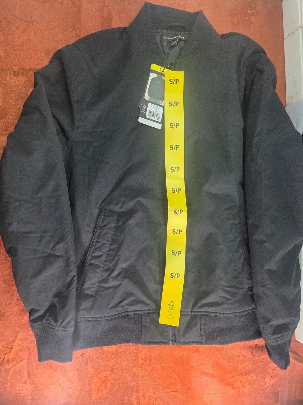 Banana Republic Men's Bomber Jacket Small Black with Pockets